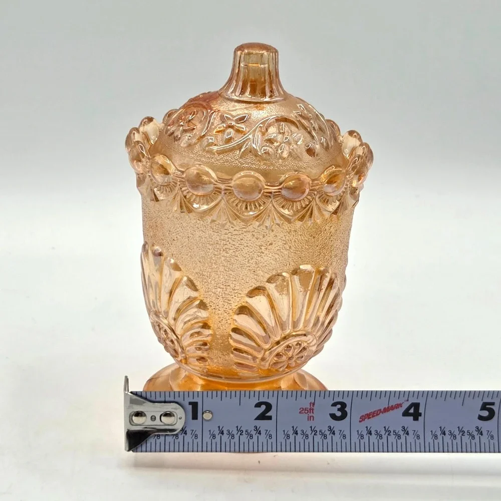 Westmoreland Marigold Carnival Glass Shell &Jewel Sugar‎ Bowl with Lid c1890